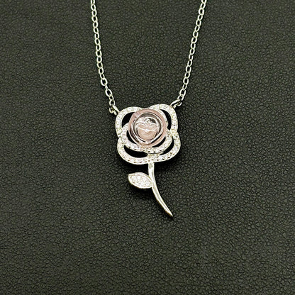 Sterling Silver Rose Garden Aroma Necklace - Pink | Energy & Healing | Diffuse on the go-2