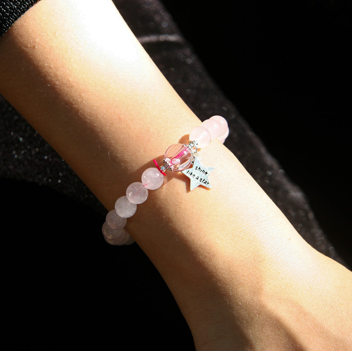 Sterling Silver Crystal Aroma Bracelet - Rose Quartz | Energy & Healing | Diffuser Jewellery-4