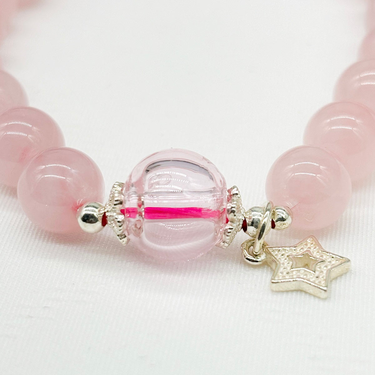 Sterling Silver Crystal Aroma Bracelet - Rose Quartz | Energy & Healing | Diffuser Jewellery-2