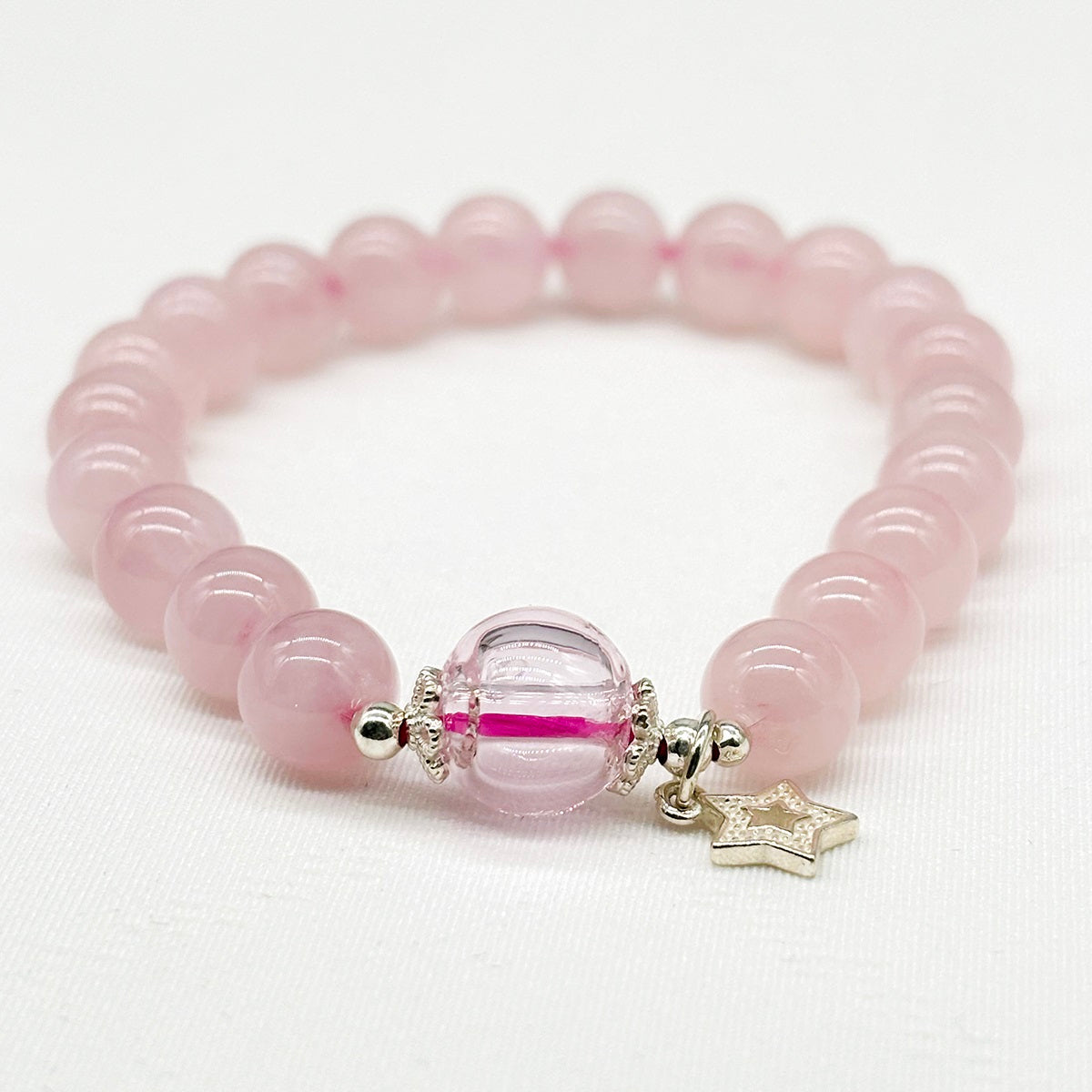 Sterling Silver Crystal Aroma Bracelet - Rose Quartz | Energy & Healing | Diffuser Jewellery-0