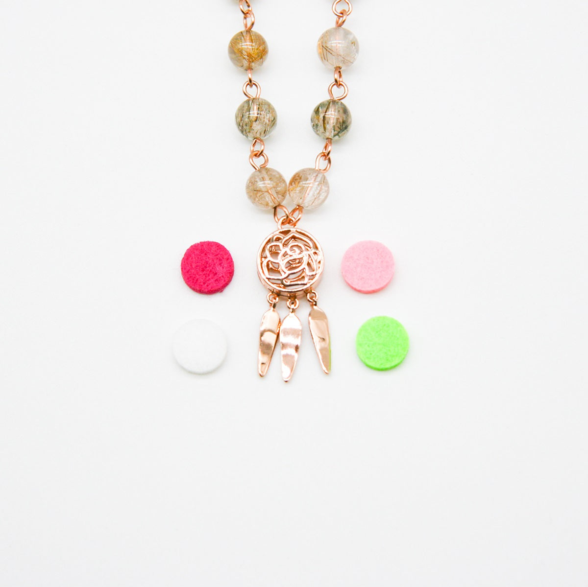 Rose Aroma Necklace | Energy & Healing | Diffusing on the go-4