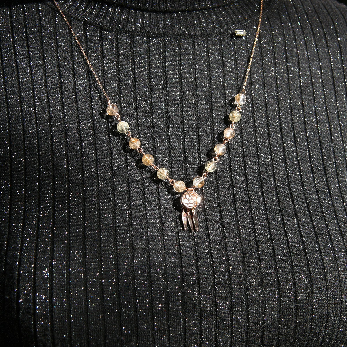 Rose Aroma Necklace | Energy & Healing | Diffusing on the go-2