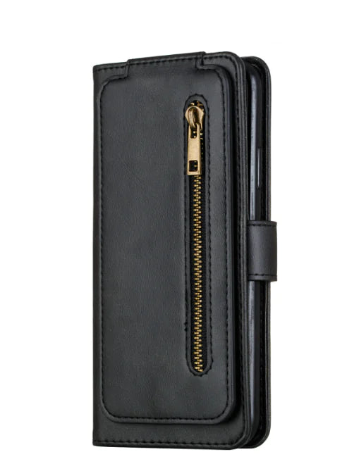 Zipper Flip Wallet Leather Case For iPhones