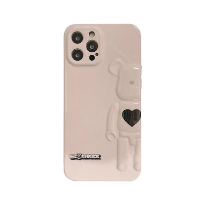 Smudged pink yellow blue bear suitable for Apple iPhone13pro max anti-fall 11/12 mobile phone shell xsmax/xr tide-1