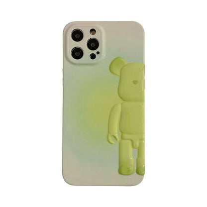 Smudged pink yellow blue bear suitable for Apple iPhone13pro max anti-fall 11/12 mobile phone shell xsmax/xr tide-8