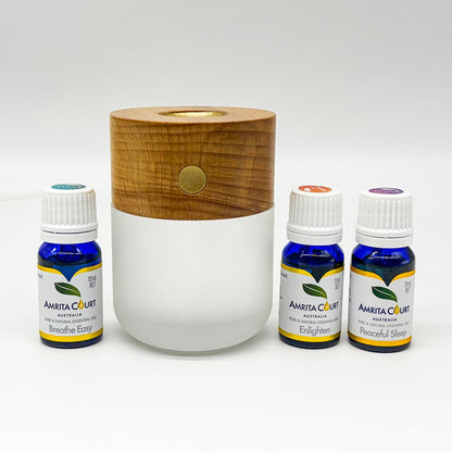 🧳 Travel Ritual Bundle | Moonlight Waterless Diffuser + Essential Oils for Calm & Sleep-0