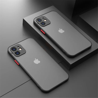 Shockproof Armor Matte Silicone Case For iPhone