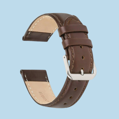 Brown Leather Smart Watch 22mm Band