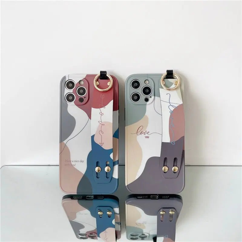 Artistic Wrist Strap Case for iPhone