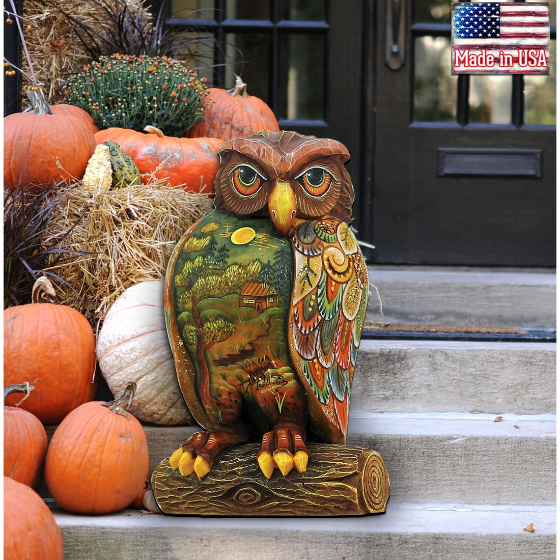 Owl Halloween Door Decor by G. DeBrekht - Thanksgiving Halloween Decor - 8158912H-1