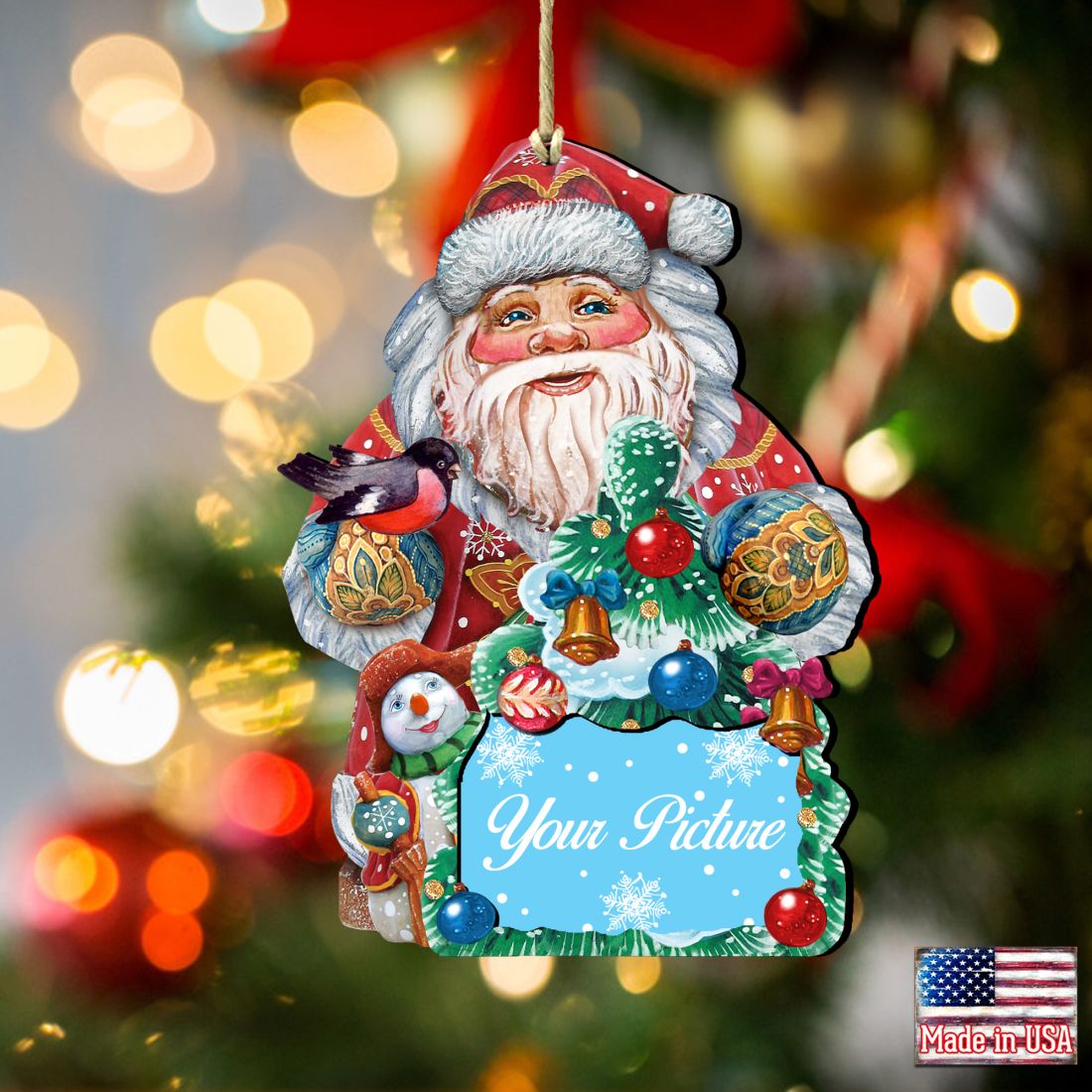 Santa Christmas Picture Frame Ornaments - Ornament for Photo - Christmas Santa Snowman Decor - 8119181PF-2