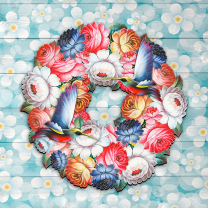 Birdy Floral Holiday Door Wreath by G. DeBrekht - Easter Spring Decor - 8185312H-2