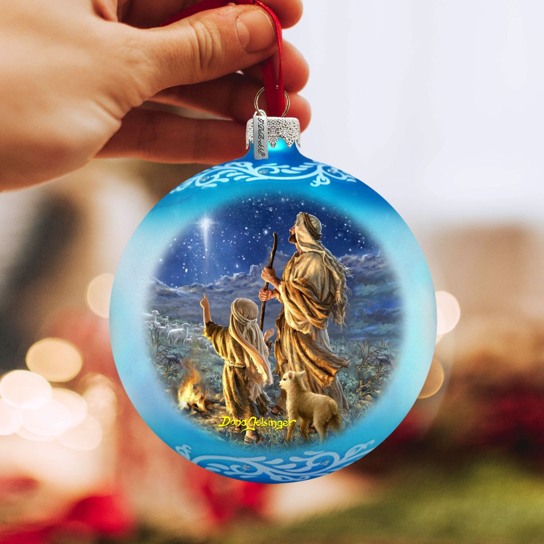 Shepherds Keeping Watch Glass Ornament by D. Gelsinger - Nativity Holiday Decor - 71158-1838-2