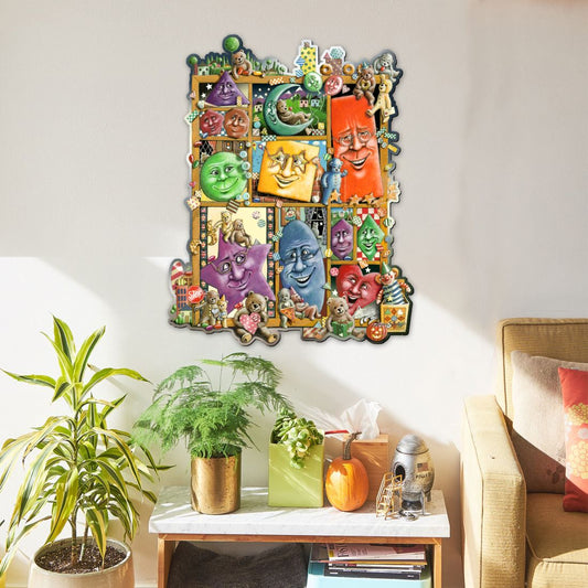 Shapes Whimsical Wall Art by Laura Seeley - Love Family Kids Decor - 8513013-LS-0