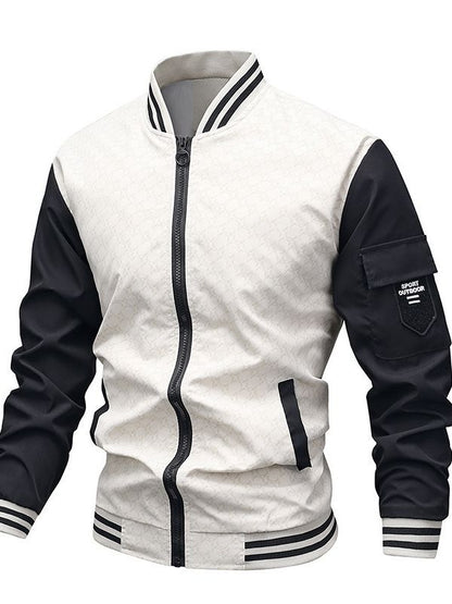 Casual Stand Collar Trendy Brand Fashion Baseball Uniform Men's Jacket Hollow Out