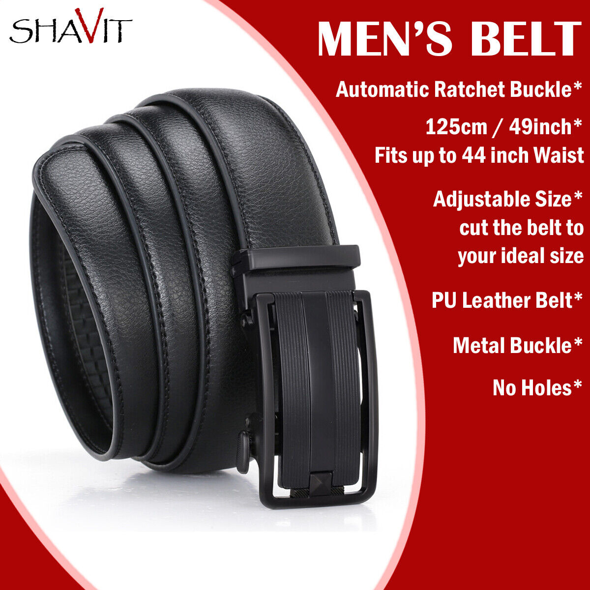 Men's Ratchet Belt Leather Mens Belt With Slide Buckle Ratchet Belts