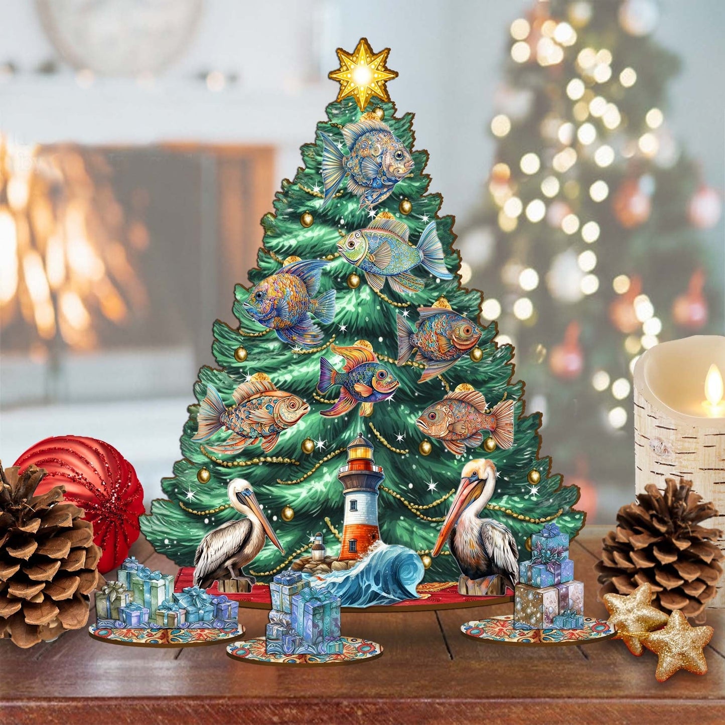 Coastal Christmas Tree Eco Wood Set by G.DeBrekht Christmas Decor - 8091514-2