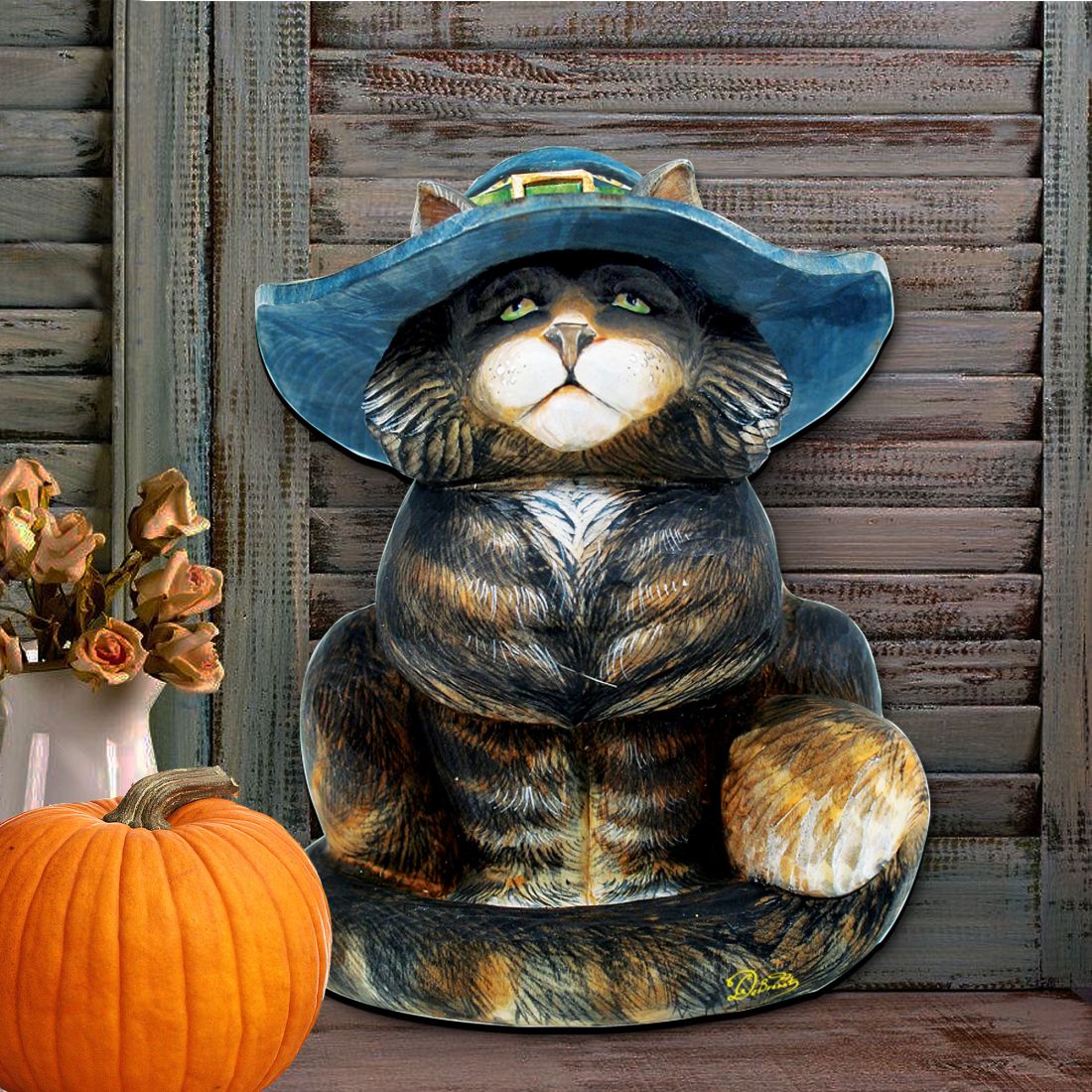 Black Cat Halloween Door Decor by G. DeBrekht - Thanksgiving Halloween Decor - 8158411H-2