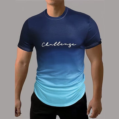 Men's Gradient Challenge Digital Printed T-shirt