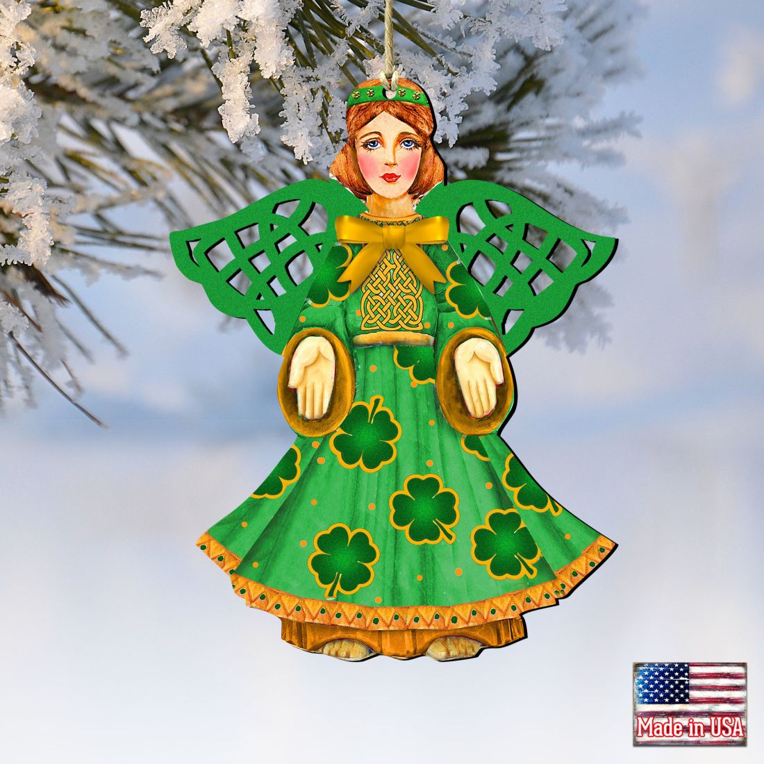 Irish Angel Wooden Ornaments by G. DeBrekht - Nativity Holiday Decor - 8199755-2