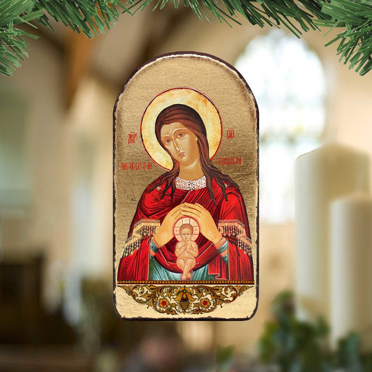 Blessed Virgin Mary Life-giving Religious Christian Sacred Icon Ornament - Inspirational Icon Decor - 87017-0