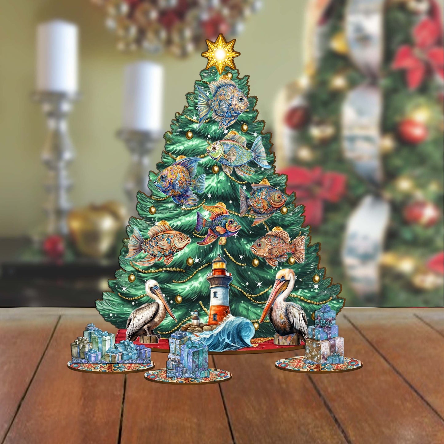 Coastal Christmas Tree Eco Wood Set by G.DeBrekht Christmas Decor - 8091514-0