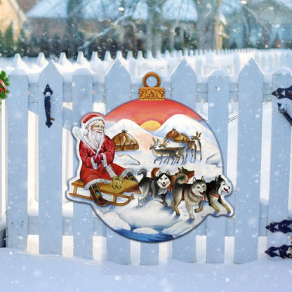 Northern Light Santa Christmas Door Decor by G. DeBrekht - Christmas Santa Snowman Decor - 8117419H-3