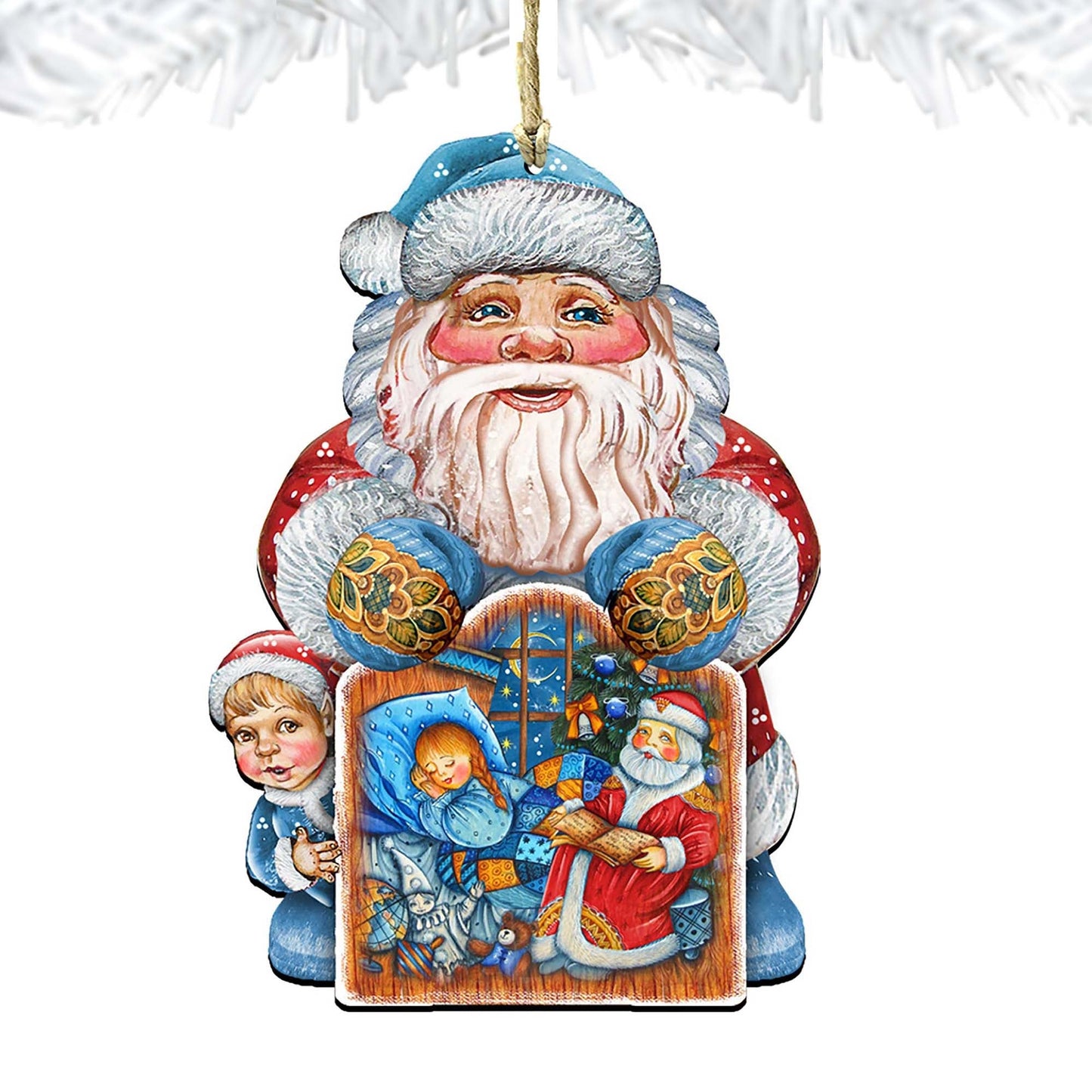 Christmas Night Christmas Wooden Ornaments by G. DeBrekht - Christmas Santa Snowman Decor - 8119173-4