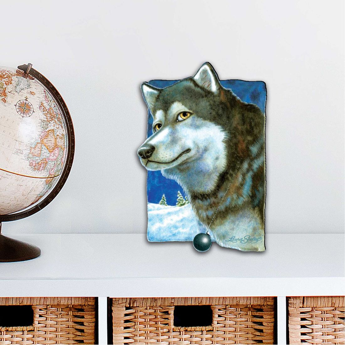 Snow Tracks Holiday Outdoor Decor Large Ornament by Laura Seeley - Pets Dog and Cats Decor - 8511014M-0