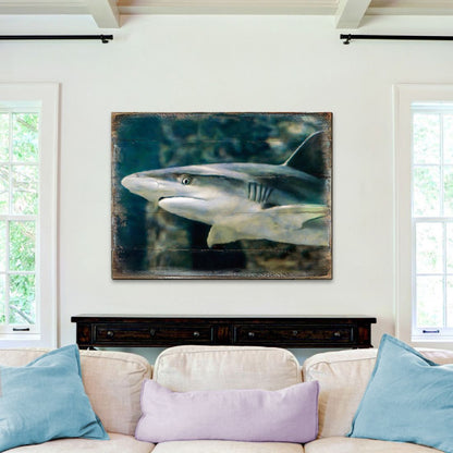 Zindanlari Shark Wooden Coastal Wall Art by Nature Wonders - Coastal Sea-Life Decor - 95324B-0