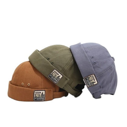 Docker Cap Brimless Hat Breathable Beanie Hats-Vintage