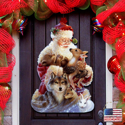 Santa Little Friends Christmas Door Decor by D. Gelsinger - Christmas Santa Snowman Decor - 8461012H-9914-0