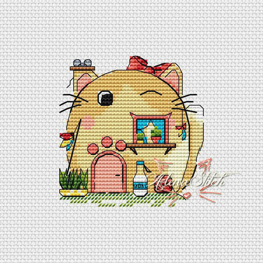 Cat-house - PDF Cross Stitch Pattern-0