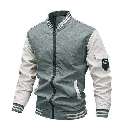 Casual Stand Collar Trendy Brand Fashion Baseball Uniform Men's Jacket Hollow Out