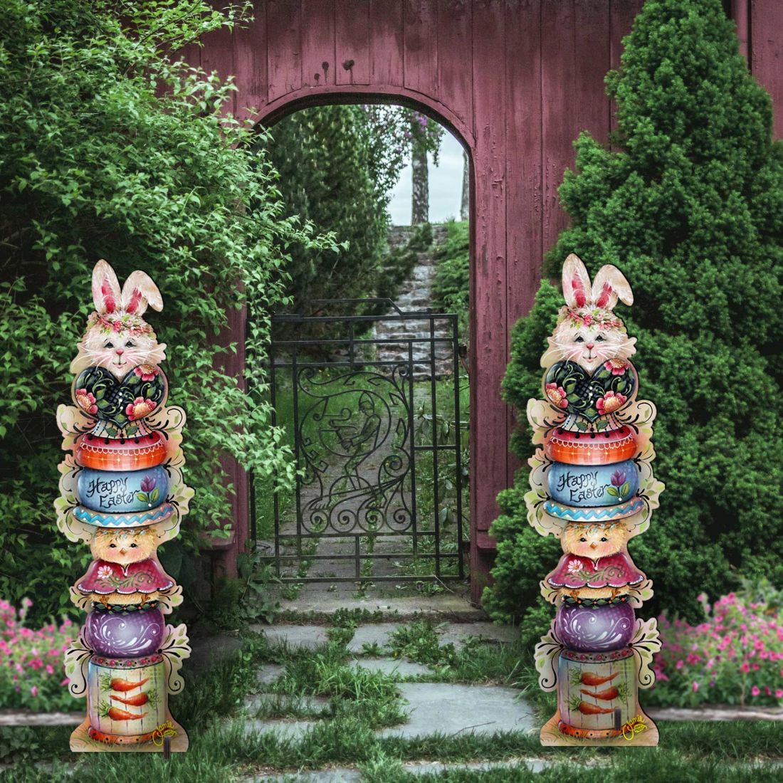 Spring Blessings Set of 2 Walkway Greeters Outdoor by Jamie Mills-Price - Easter Spring Decor - 8457803F-S2-2