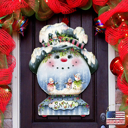 Joe Cool Snow Globe Door Decor by Jamie Mills-Price - Christmas Santa Snowman Decor - 8457506H-0