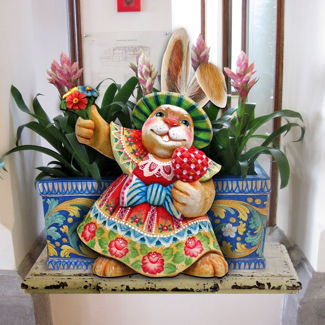 Easter Mommy Bunny Door Decor by G. DeBrekht - Easter Spring Decor - 8154421H-2