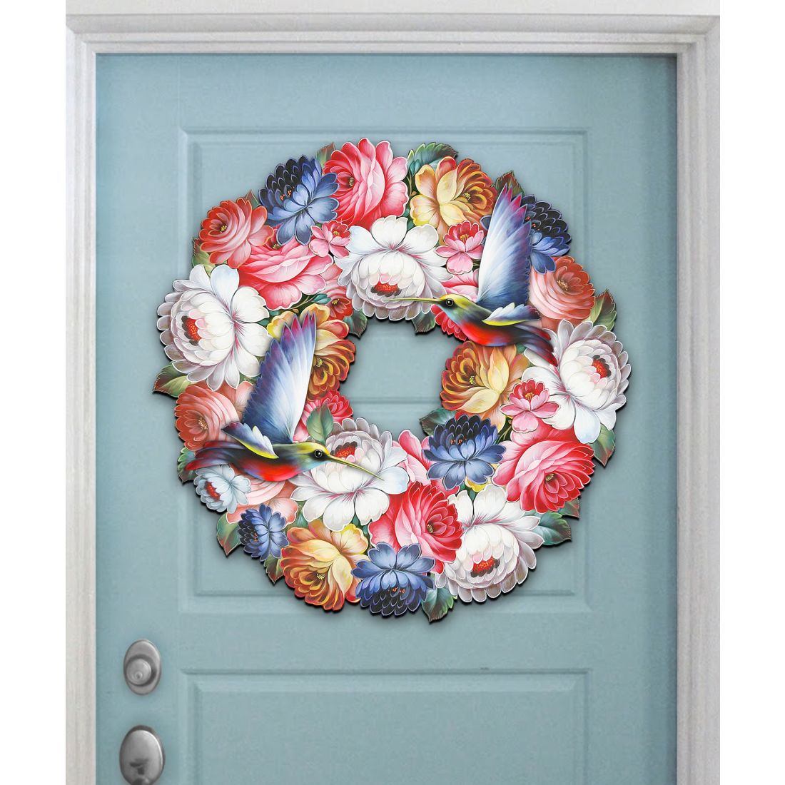 Birdy Floral Holiday Door Wreath by G. DeBrekht - Easter Spring Decor - 8185312H-3