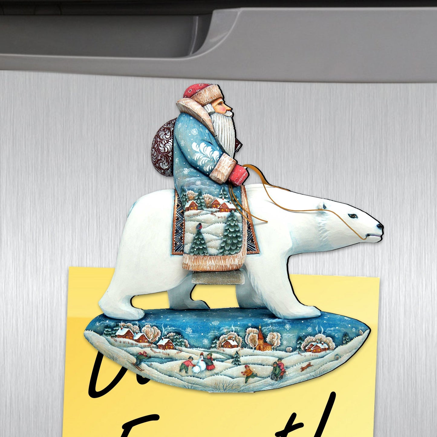 Polar Bear Santa Shape Refrigerator Magnets Set of 3-0