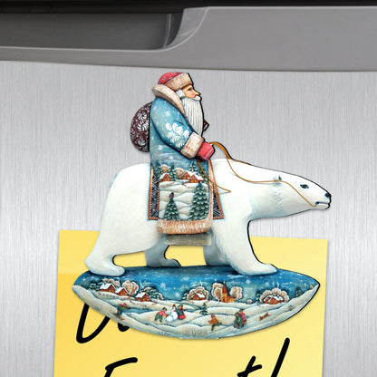 Polar Bear Santa Shape Refrigerator Magnets Set of 3-0