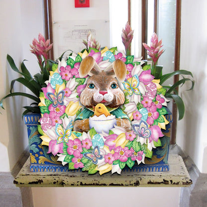 Bunny Holiday Door Wreath by G. DeBrekht - Easter Spring Decor - 8185301-2H-1