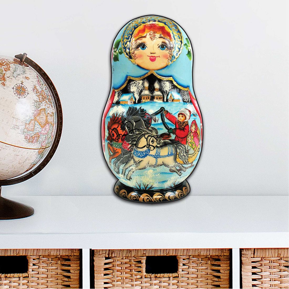 Troyka Horse Ride Nesting Doll Holiday Outdoor Decor Large Ornament by G. DeBrekht - Christmas Decor - 8115225M-2