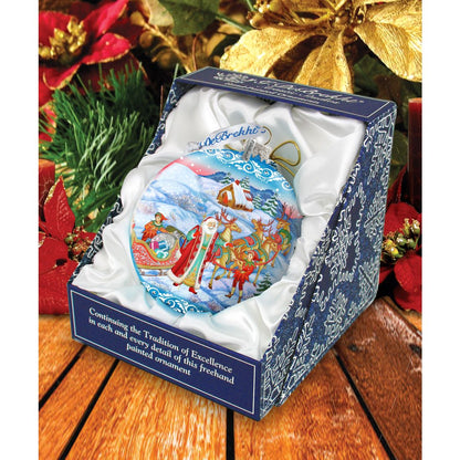 Long-awaited Courier Glass Ornament Limited Edition by G. DeBrekht - Christmas Santa Snowman Decor - 73843-3