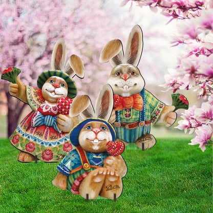Easter Bunny Family Outdoor Decor by G. DeBrekht - Easter Spring Decor - 8154420F-S3-0