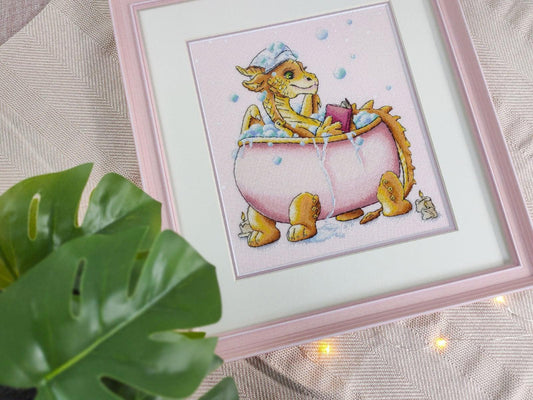 Dragon in the Bathroom - PDF Cross Stitch Pattern-0