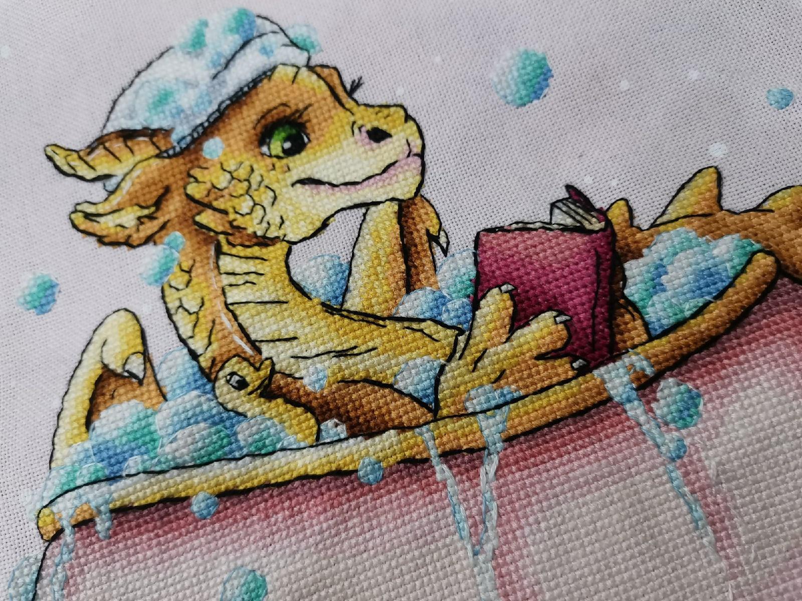 Dragon in the Bathroom - PDF Cross Stitch Pattern-4