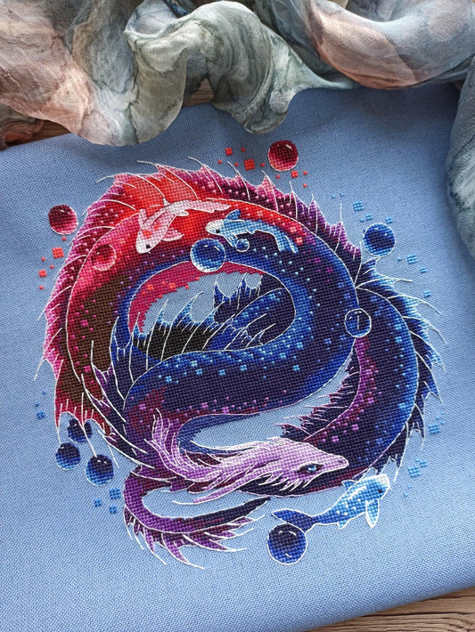 Dragon. The lady of the lake - PDF Counted Cross Stitch Pattern-0