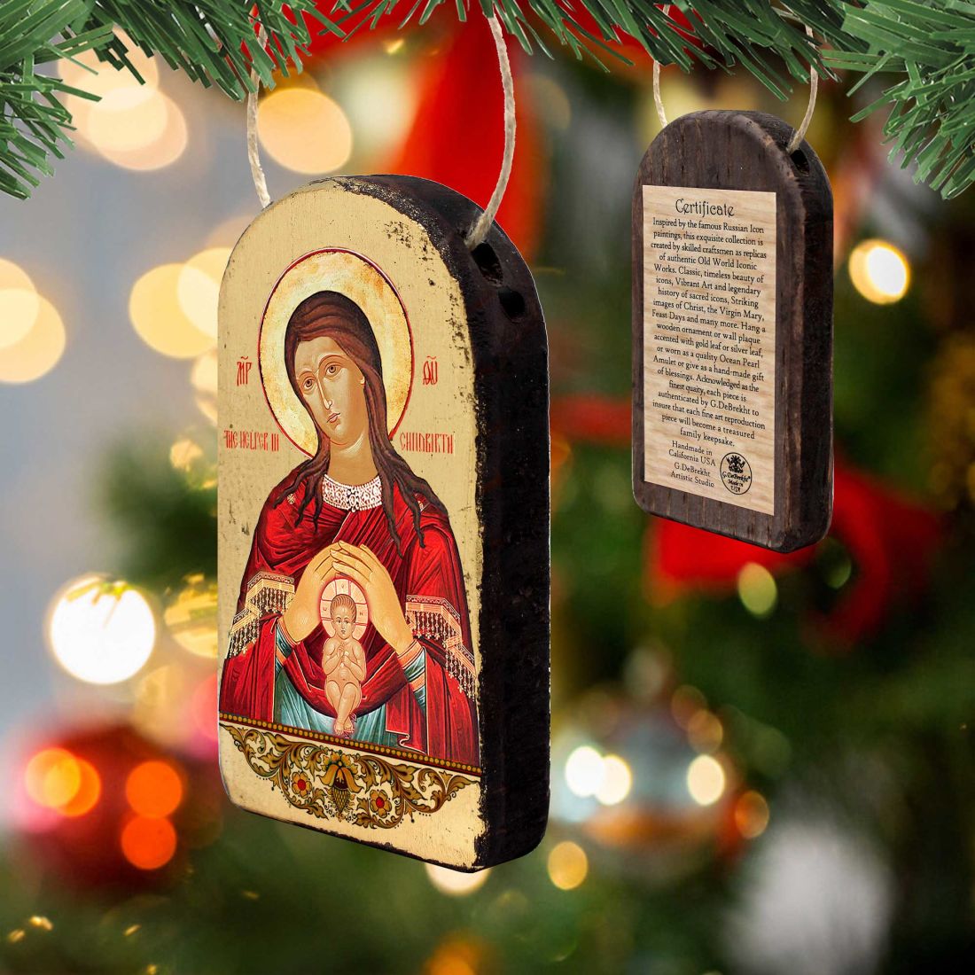 Blessed Virgin Mary Life-giving Religious Christian Sacred Icon Ornament - Inspirational Icon Decor - 87017-3