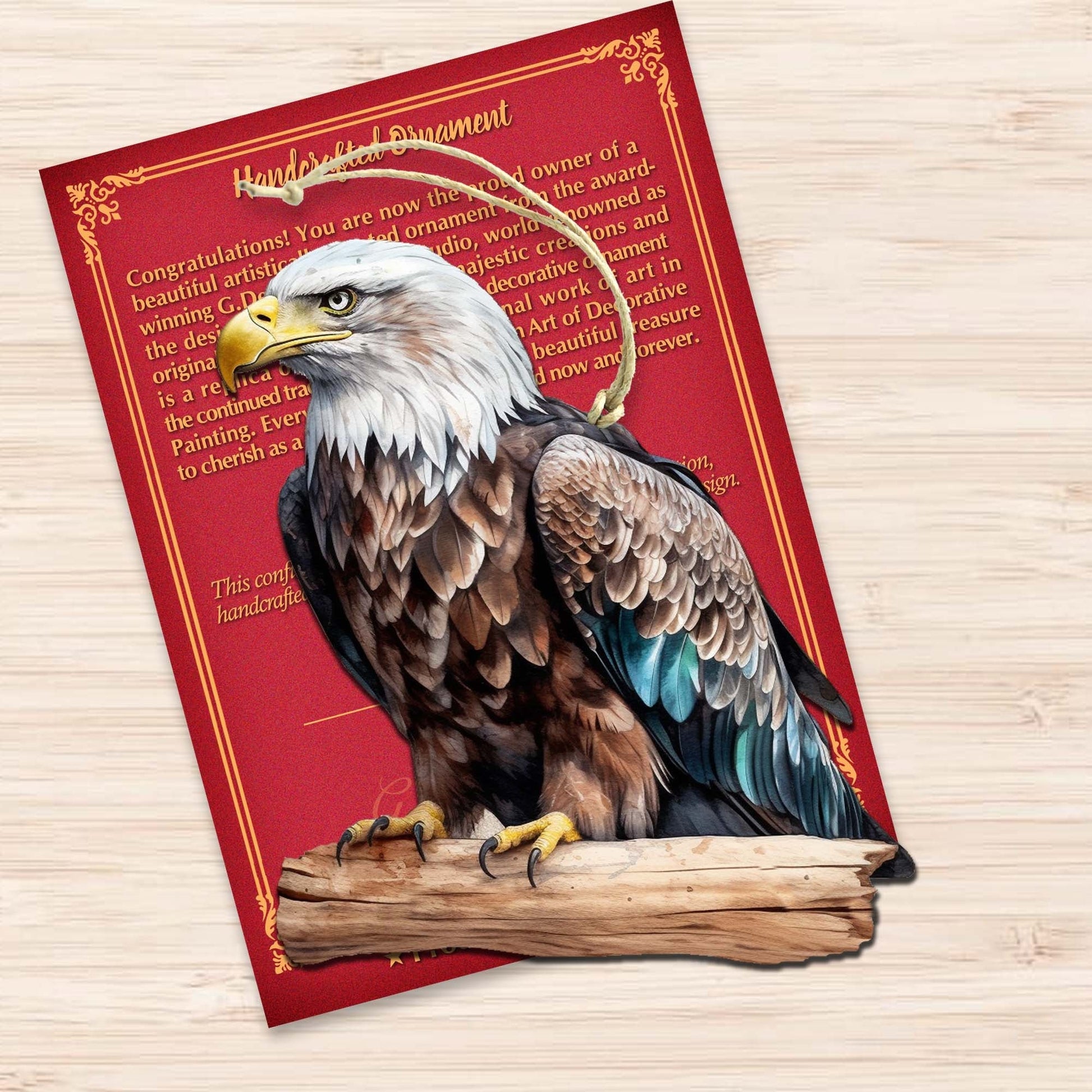 Bald Eagle Wooden Ornaments by G.Debrekht - Wildlife Holiday Decor - 8710101-2-2