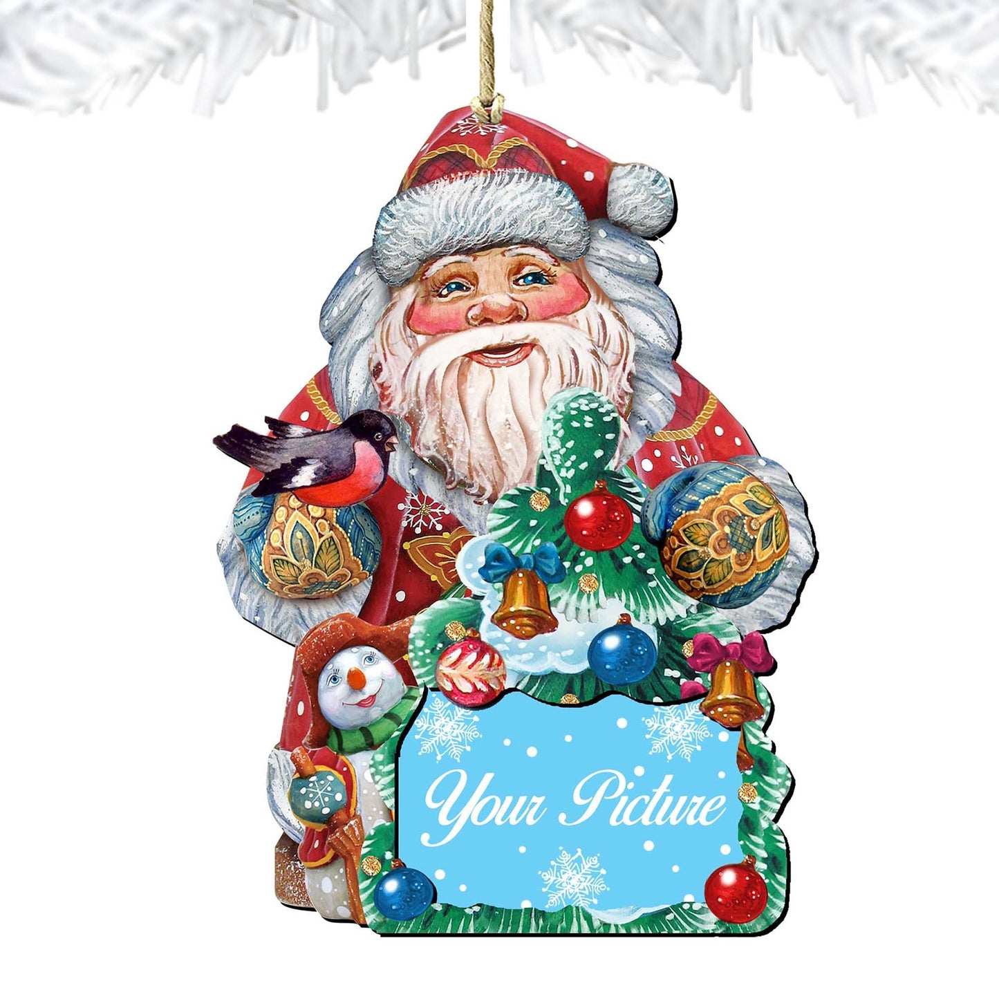 Santa Christmas Picture Frame Ornaments - Ornament for Photo - Christmas Santa Snowman Decor - 8119181PF-3
